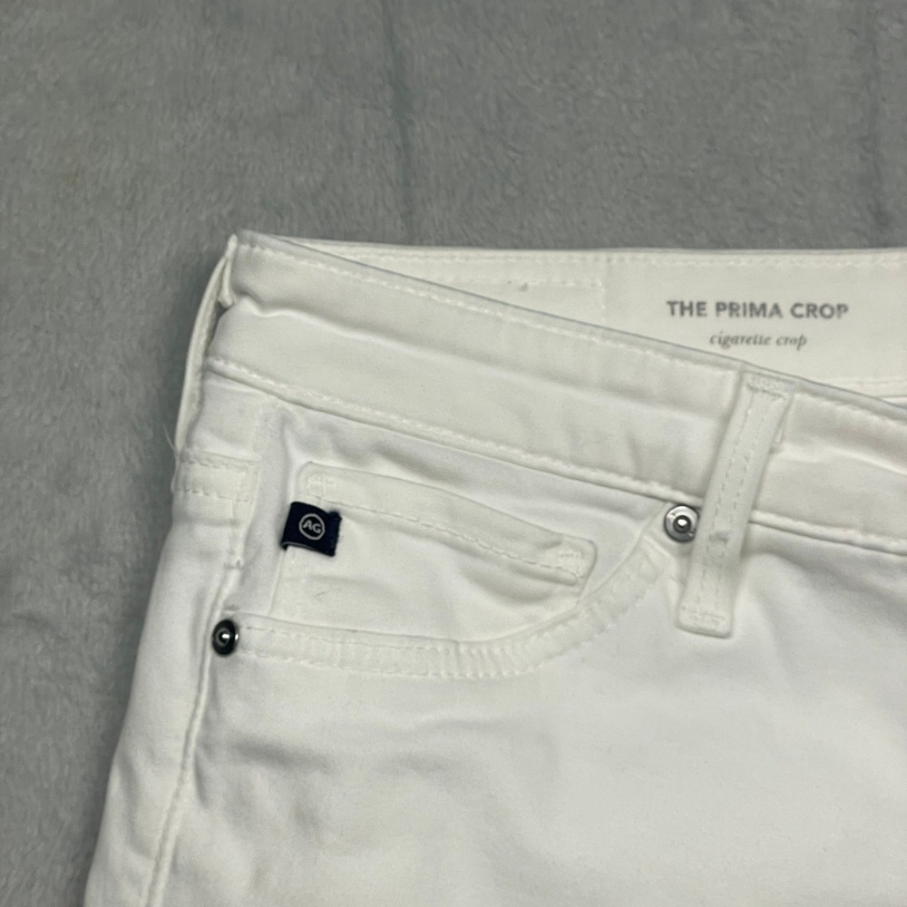 AG Adriano Goldschmied The Prima Crop Jeans Women 25 White Cigarette - Picture 3 of 15